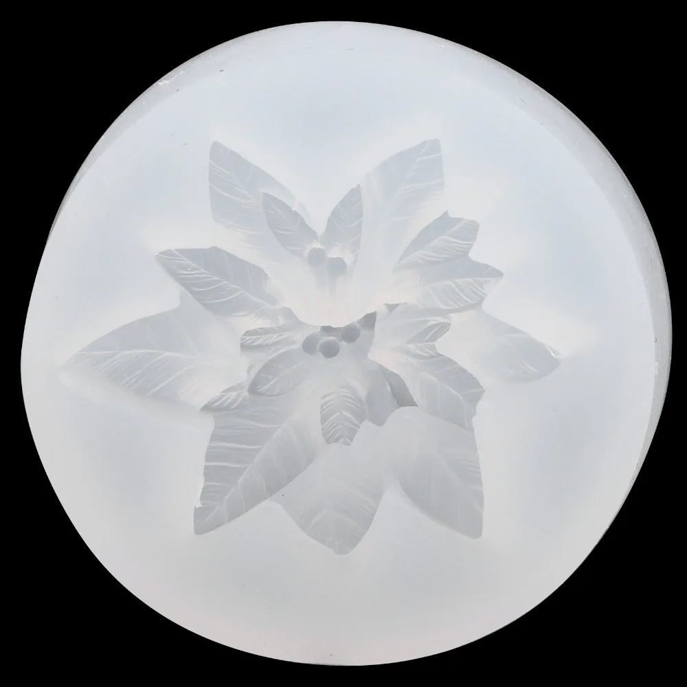 2pcs Holly Leaf Design Flower Silicone Mold Flexible Silicone Easy Release Chocolate Soap Mold Plaster Cake Mold Cake Decoration