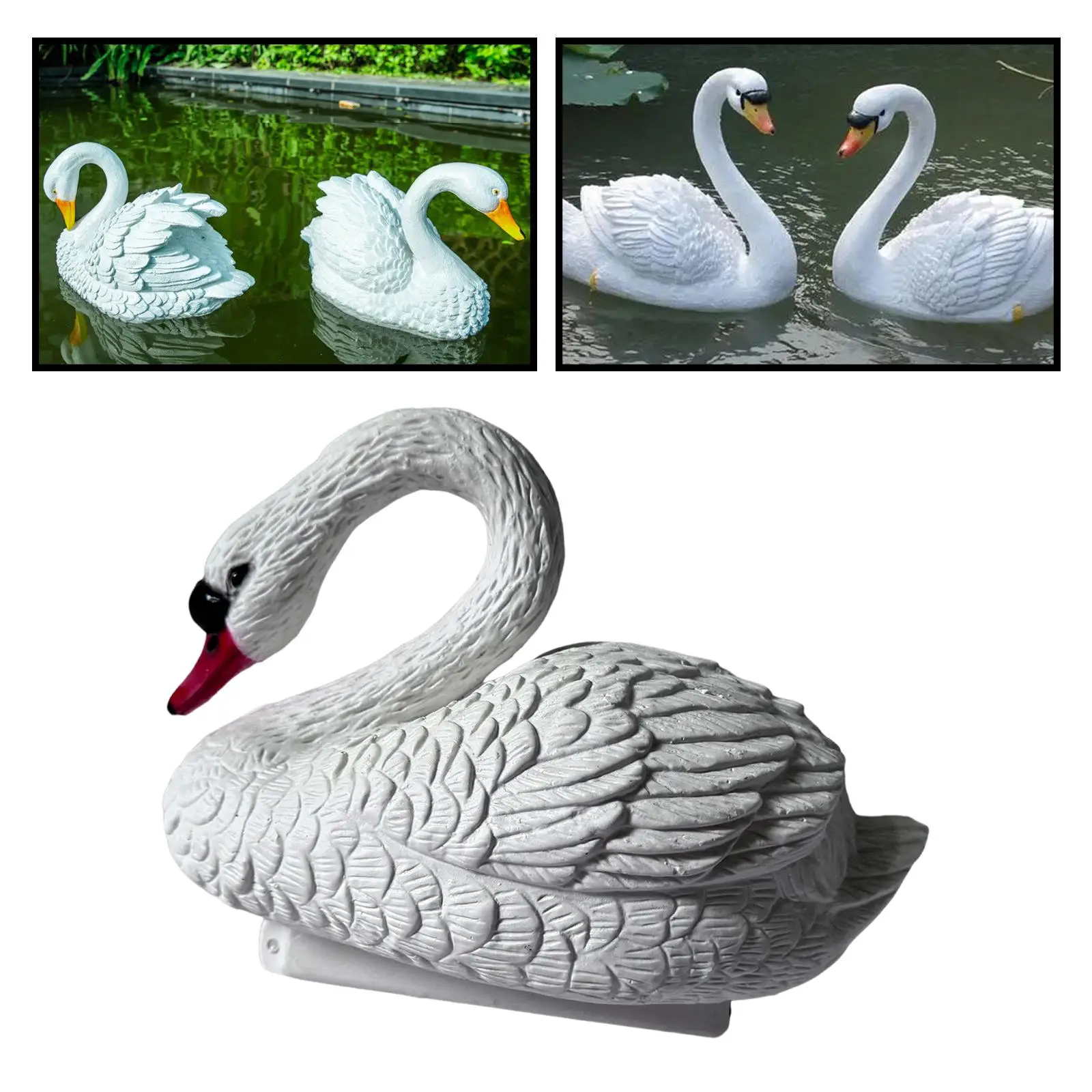 Swan Figurine Floating Funny Ornament Garden Pond Floating Swan Decor Float Swan for Courtyard Swan Statue Funny Ornament