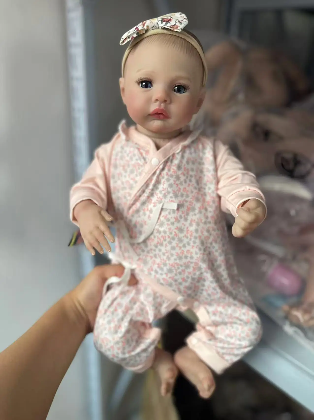 

18inch Finished Reborn Baby Doll Meadow Newborn Baby Size Multiple Layers Painting Skin with Visbile Veins Bonecas Bebes Reborns