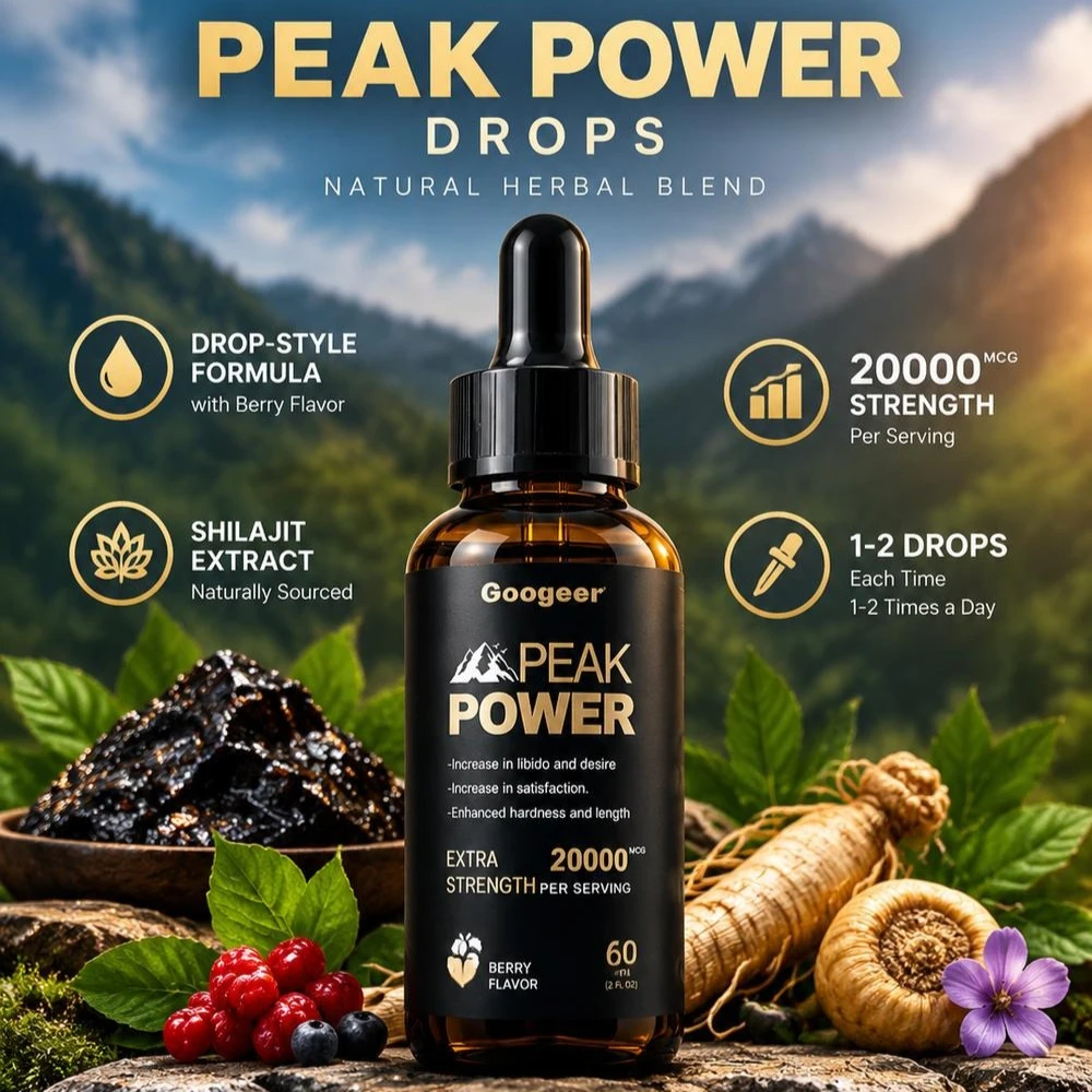 PEAK POWER Drops for Men with Shilajit Extract and Epimedium Support Desire sexual function Relaxation Emotional Connection 60ml