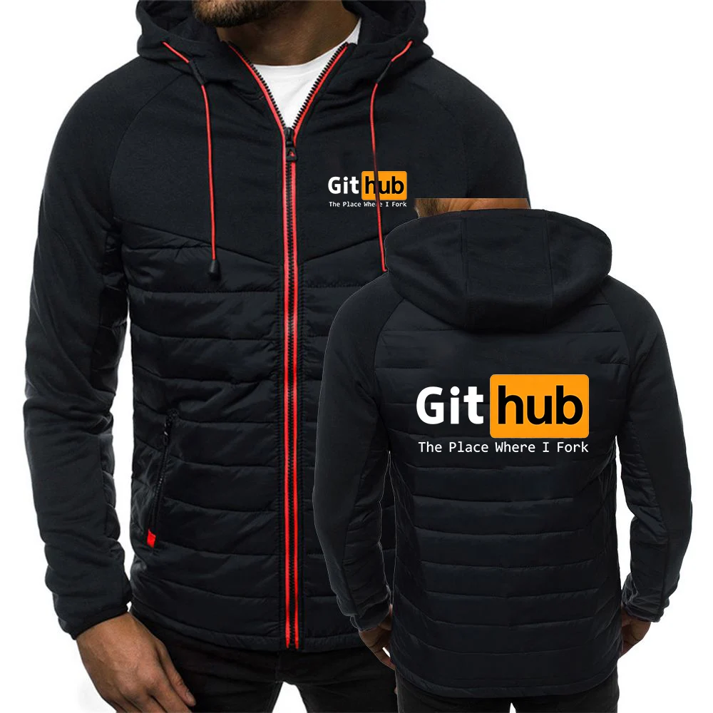 New Style Fashion Brand Coat Hoodies Github The Place Where I Fork Logo Print 2026 Spring And Autumn Men's Hooded Jacket