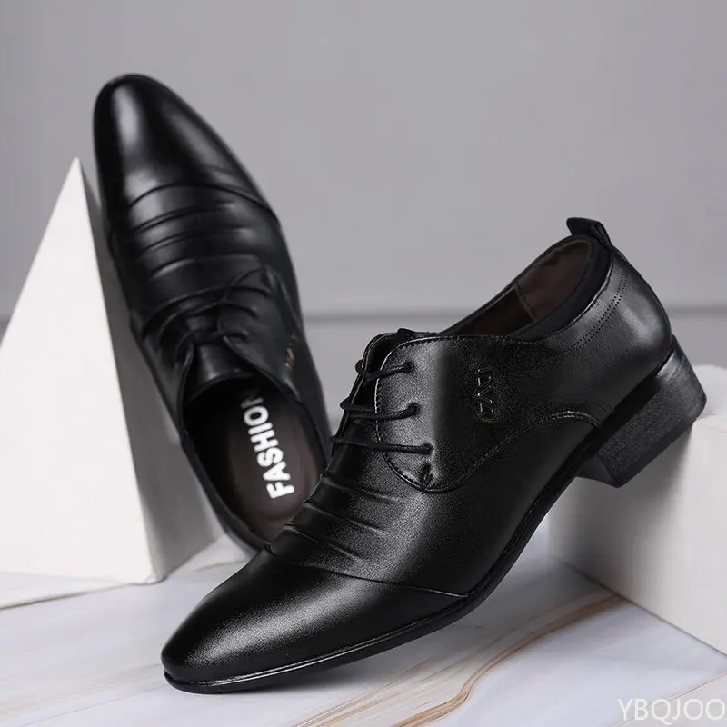 New Men's plus size shoes Trendy versatile business Flats Fashion comfort leather shoes Wedding party Male formal footwear Homme - Image 2