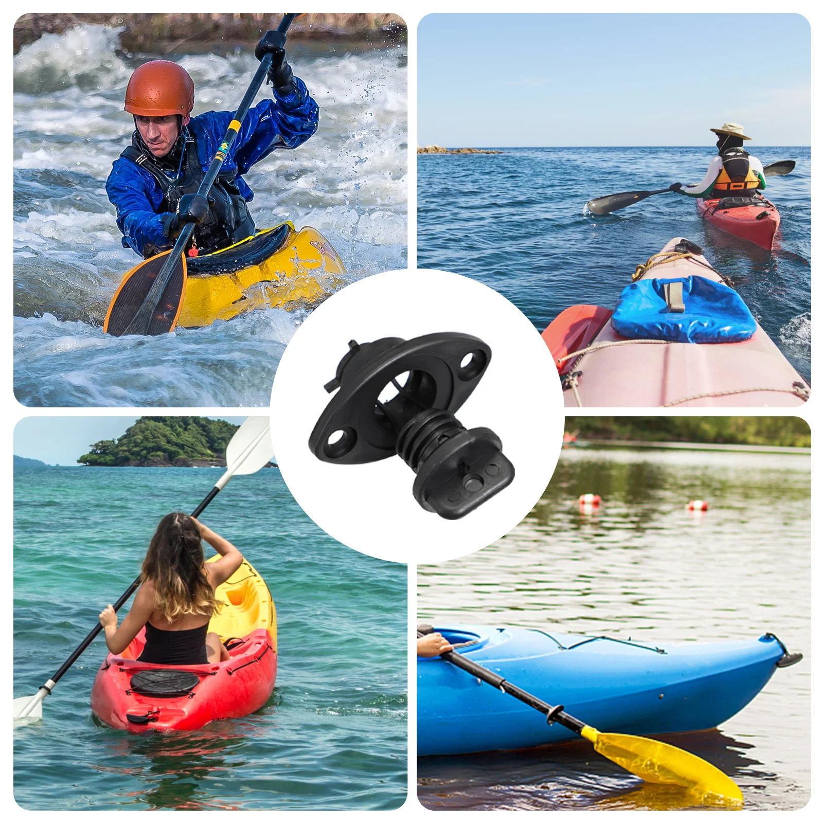 6 قطعة سيليكون سكوبر التوصيل مجموعة العالمي كاياك استنزاف ثقب سدادة لقارب الزورق Transom ختم الحل #1