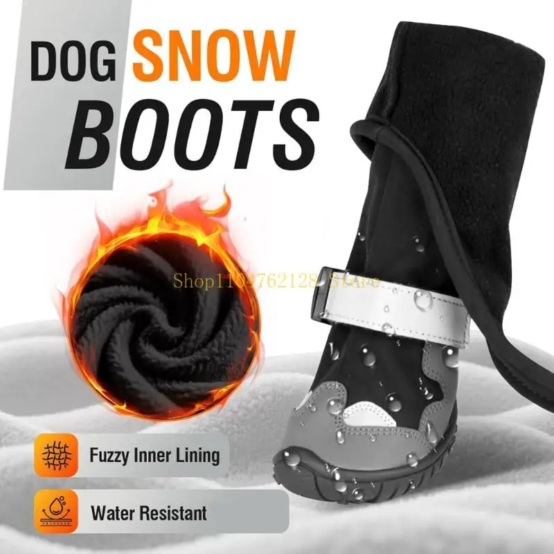 Tractions Enhances Dog Paws Protectors Soft Fleece Insulation Quickly Fastening Straps For Rough Terrain Exploration best sale