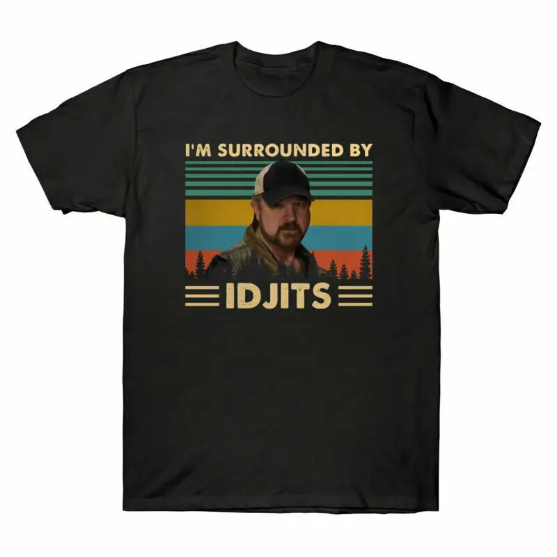 I'm Surrounded By Idjits Vintage  Short Sleeve  Tee Anime Graphic T-shirts for Men Clothing Women  