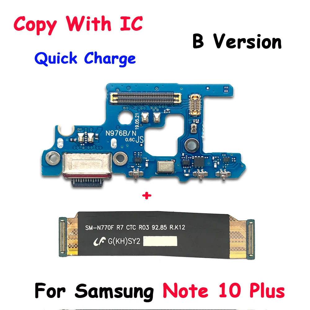 USB Charging Port Charger Board Flex Cable For Samsung Note 10 Plus + N975F N976N N976B Dock Plug Connector With Microphone