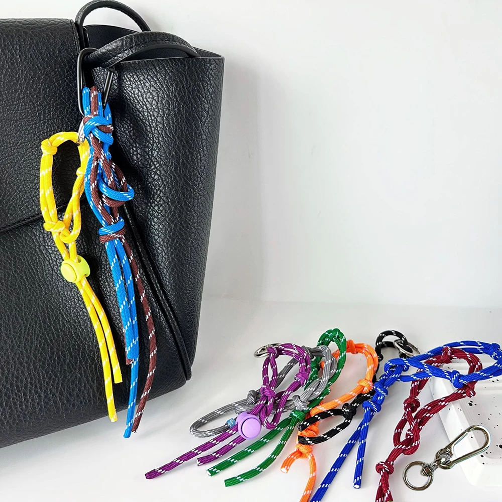 3.5M DIY Woven Key Chain Colorful Rope Buckle Bag Pendant Rope Umbrella Rope Hand Rope Nylon Rope Multi-functional DIY Key Chain