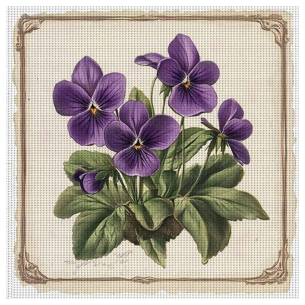 1pc 30X30CM/11.8inch Flower Stamped Cross Stitch Kit DIY Kit 11CT/14CT DIY Embroidered Set DIY Cross-Stitch Set Accessories
