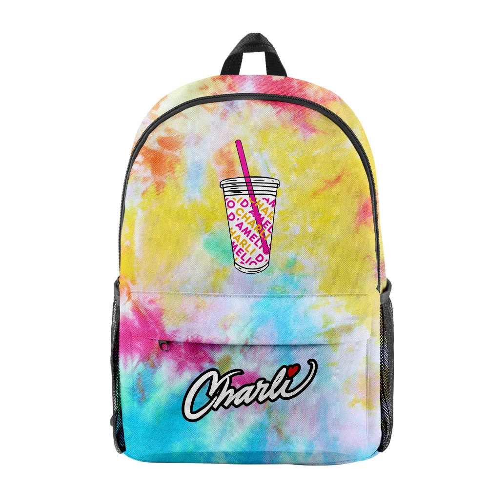 Classic Novelty Charli D'Amelio pupil Bookbag Notebook Backpacks 3D Print Oxford Waterproof Boys/Girls Casual Travel Backpacks