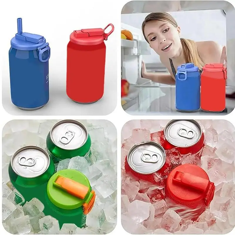 Beer Can Covers Soda Can Topper Leakproof Can Saver Lid Beer Can Cover Soda Can Tops With Straw For Camping Picnics Fishing