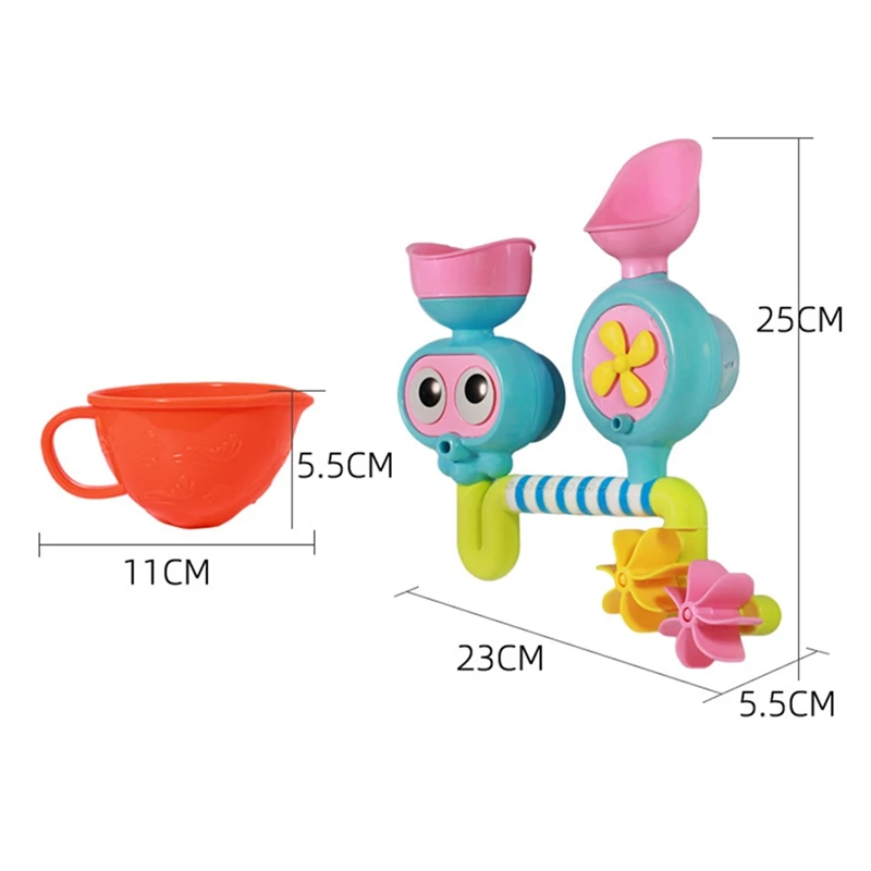 Baby Bath Toys Windmill With Waterfall Station And Suction Cups Kids Shower Bathtub Toys For Toddlers Kids 18 Months