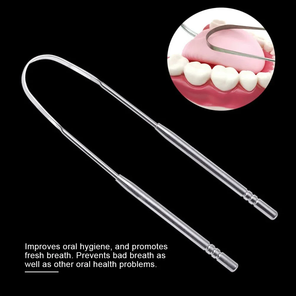 

10Pcs 304 Stainless Steel Tongue Scraper Cleaner Brusher Dental Oral Care Keep Fresh Breath Improve Coated Hygiene Cleaning Tool