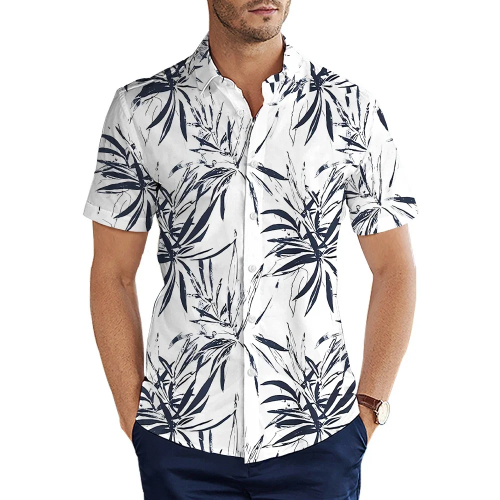Summer New Hawaiian Shirt For Men 3D Printed Short Sleeve Vacation Travel Casual Breathable Beach Tops Streetwear Shirts