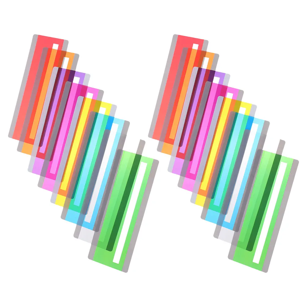 16 pezzi Segnalibri guida lettura Strisce di tracciamento lettura colorate Evidenzia striscia Indicatore di lettura Strumento di lettura per la scuola a casa