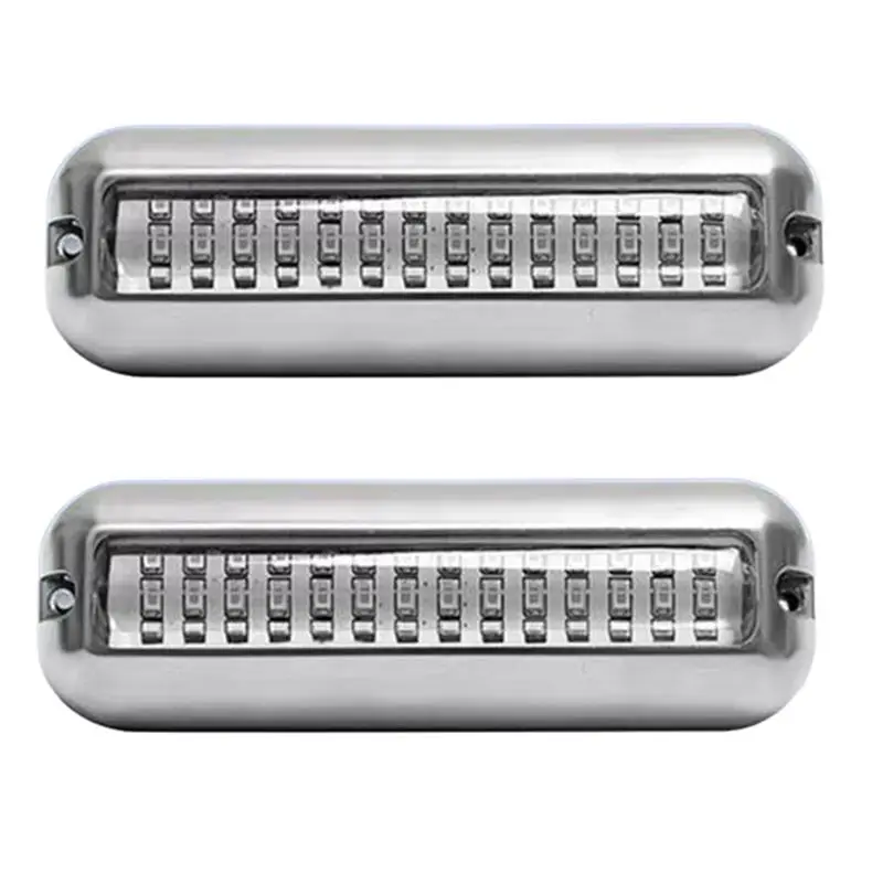 2PCS 42LED Yacht Underwater Light Stainless Steel Marine Boat Lamp Underwater Lamp IP68 Waterproof 80W Boat Accessories