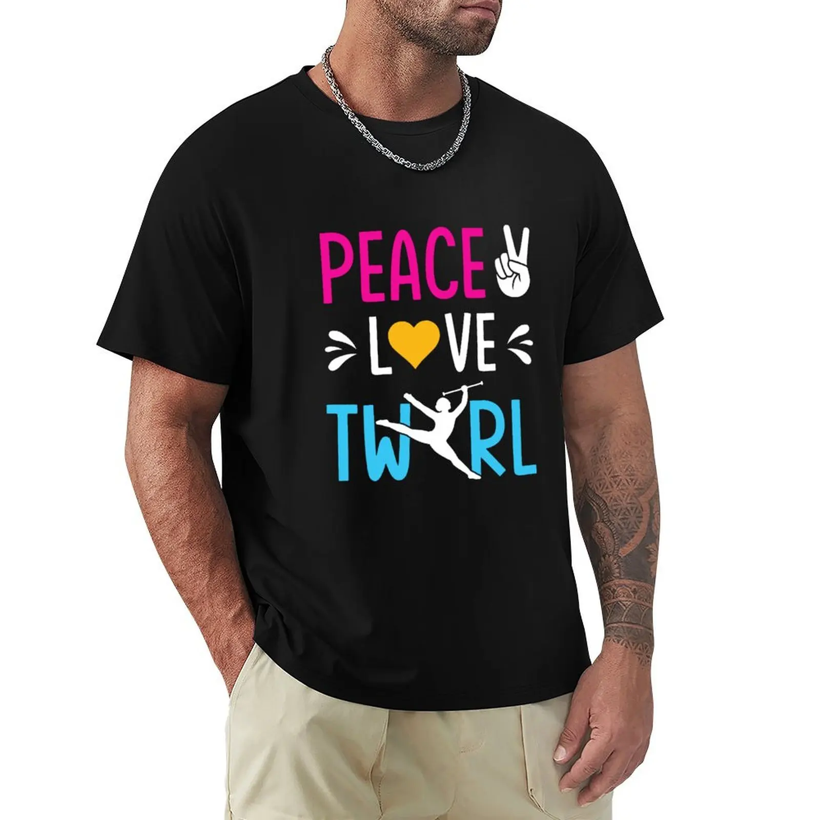 Camiseta Majorette Twirler Baton Twirling con estampado de arte lineal simple