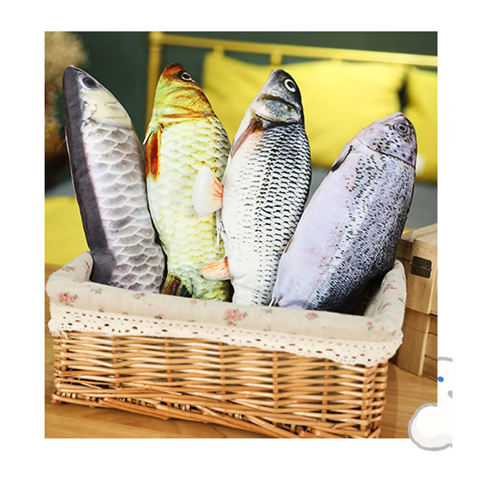 Electric Moving Fish Rechargeable Realistic Plush PP Cotton Simulation Wagging Fish for Gifts Toys Grass Carp