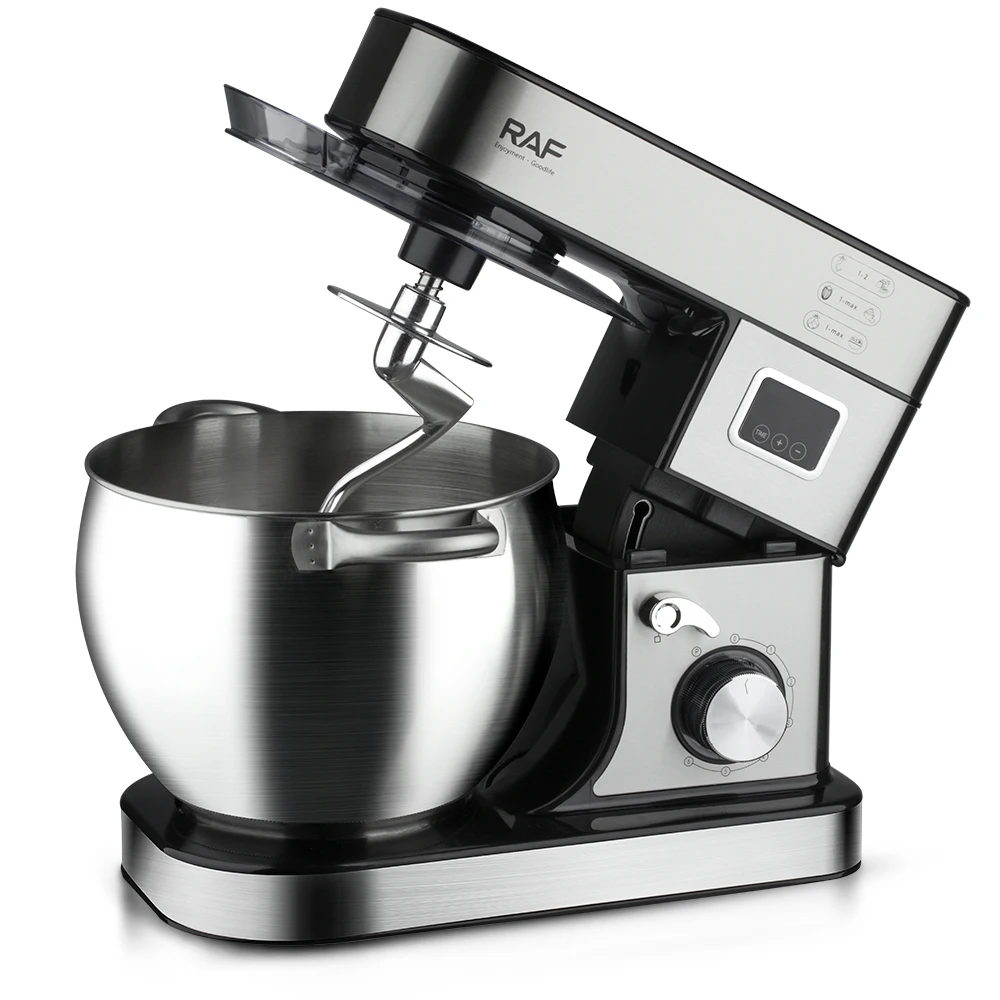 Kitchen Stainless Steel 8L Stand 3 in 1  Dough Kneading Stand Food Mixer Digital Display Bowl with Handle