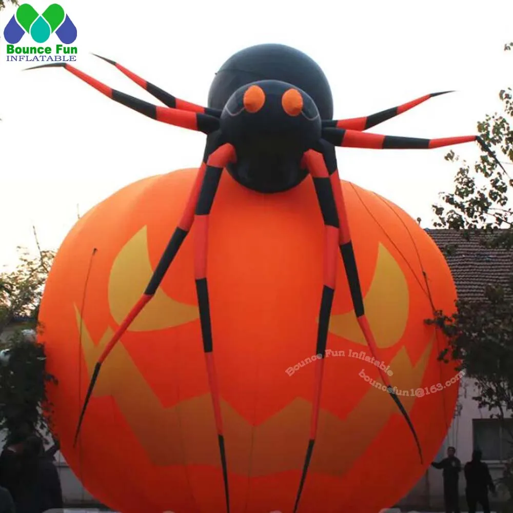 

Halloween Party Decorations Giant Inflatable Pumpkin With Spider Crawling On Top Inflatable Pumpkin Balloon For Outdoor Events