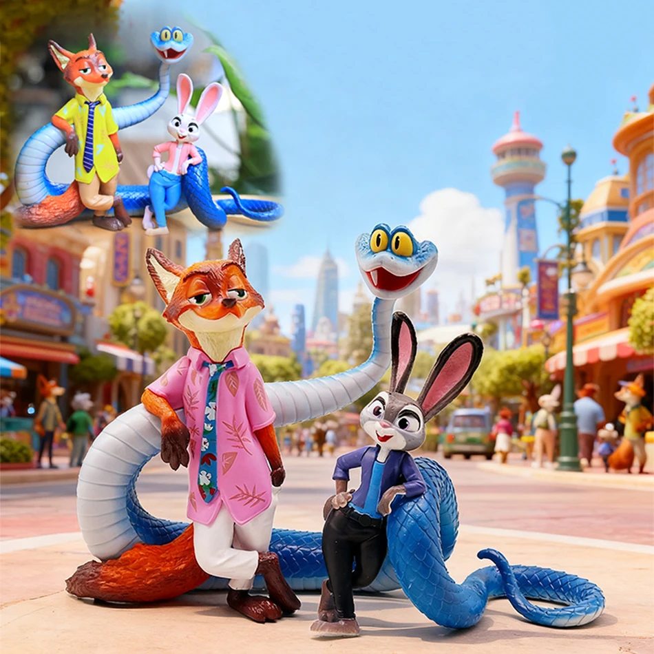 Anime Figur Kaninchen Fuchs Zootopia Tiere Spielzeug Nette Nick Judy Action Figure PVC Desktop Dekorieren Sammeln Anime Modell Spielzeug Geschenk