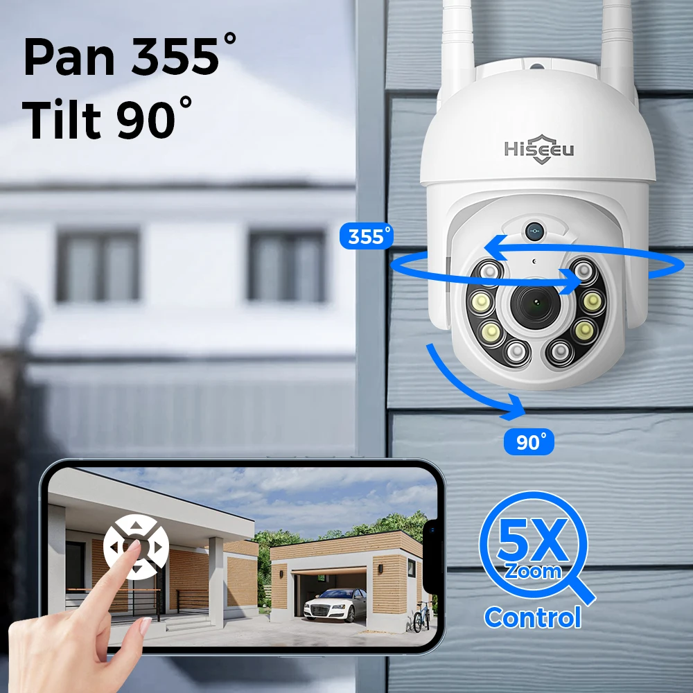 Hiseeu 3/5MP Wireless Security Camera Kit Waterproof IP Camera Surveillance CCTV System Set with 10.1