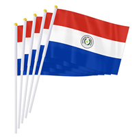 14*21cm Paraguay Hand Flag, Paraguayan National Hand Held Waving Small Flag World South American Countries Decor Gifts