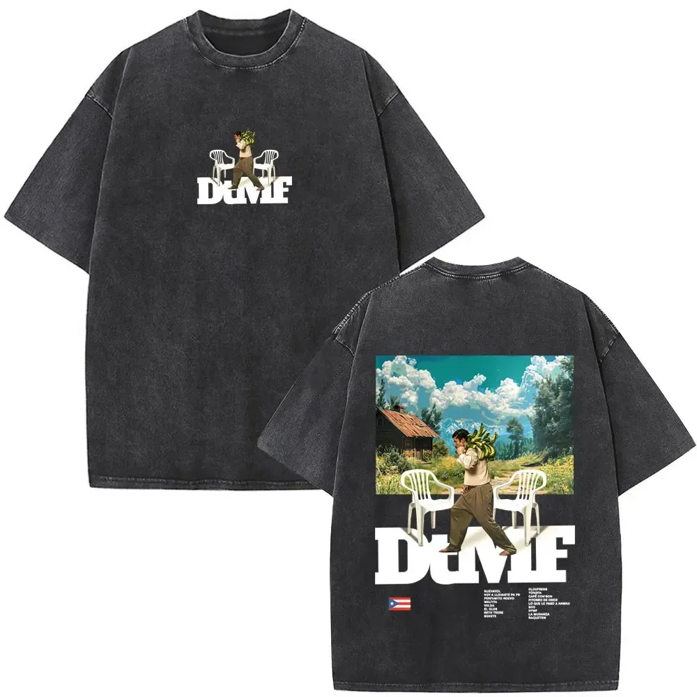2026 Debi Tirar Mas Fotos DTMF T Shirts Washed Vintage Rapper Bad Bunny T-shirt Men Women Fashion Hip Hop Retro Short Sleeve