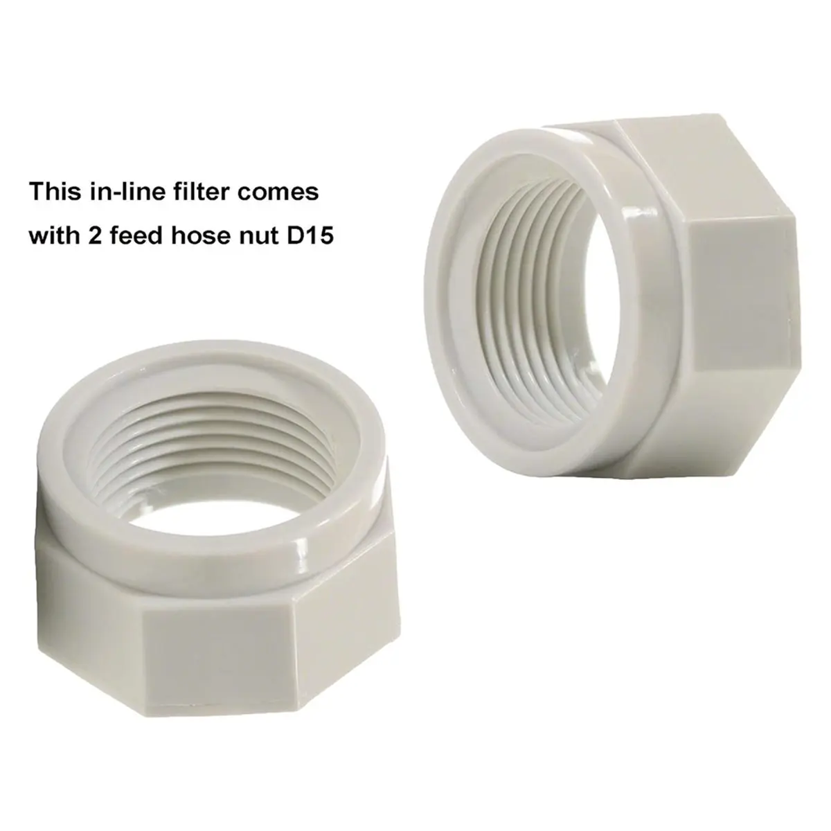 280 380 Pool Cleaner Filter Assembly 48-080 with 2 Feed Hose Nuts D15 Replacement for Zodiac in-Line Filter