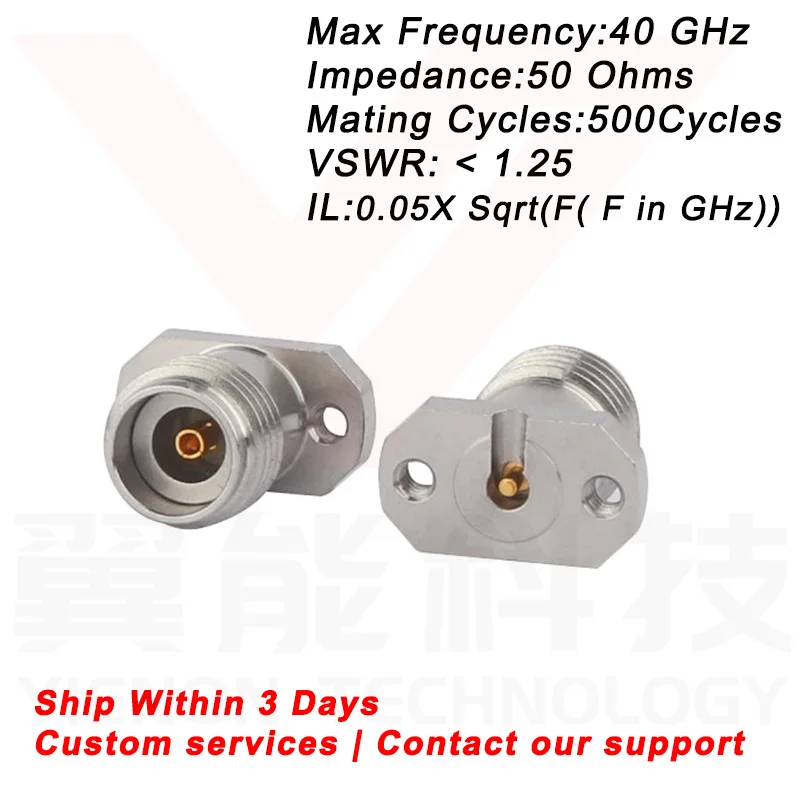 Yienon 2.92mm F RF Connectors PCB Connecter MicroStrip 2 Hole Solderless with Screw Female Coaxial Adapter Jack