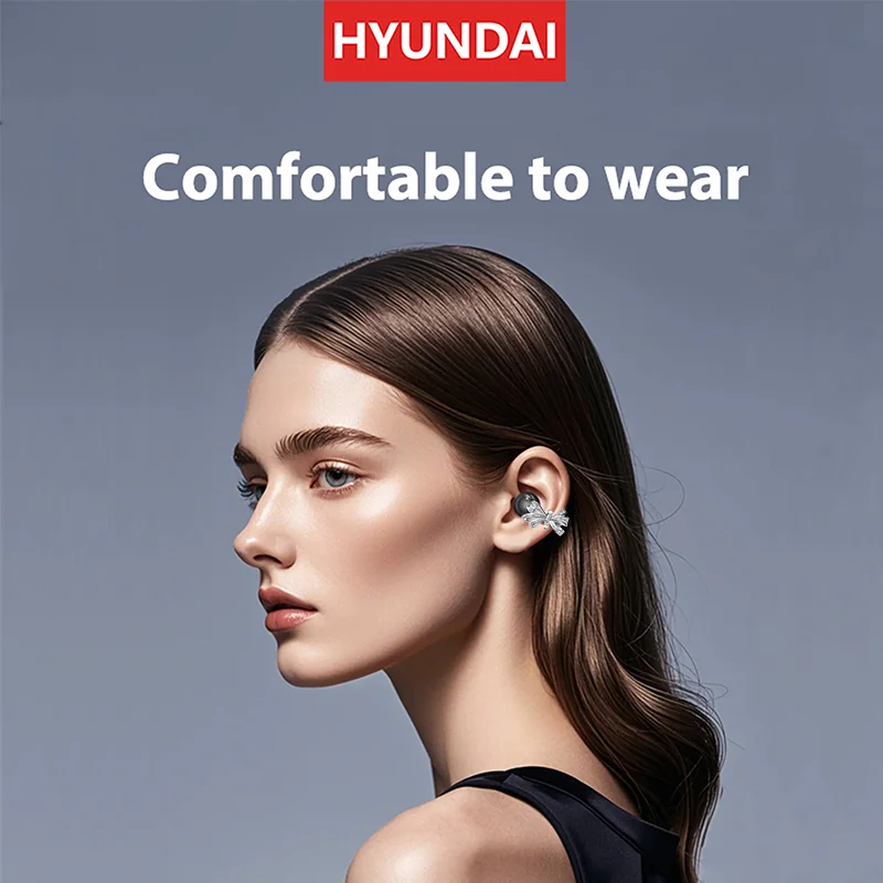 Choice HYUNDAI M100 Open Ear Gaming Earphones Sport Wireless Earbuds TWS Headset Hifi Sound Headphones With Mic For Android IOS