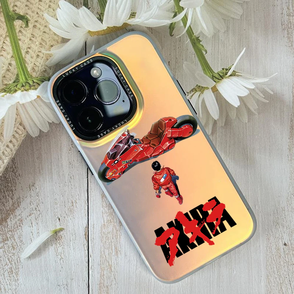 Bilibili Akira For iPhone 16 15 14 13 12 11 Pro MAX Plus IMD Chameleon Laser Phone Case