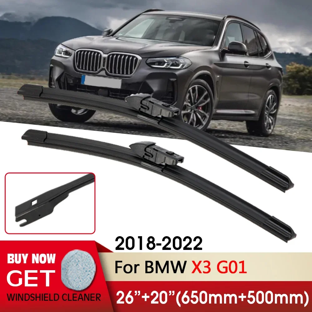 

Car Wiper RHD & LHD Front Wiper Blade 26"+20" For BMW X3 G01 2018 2019 2020 2021 2022 2023 2024 Windshield Windscreen Wipers