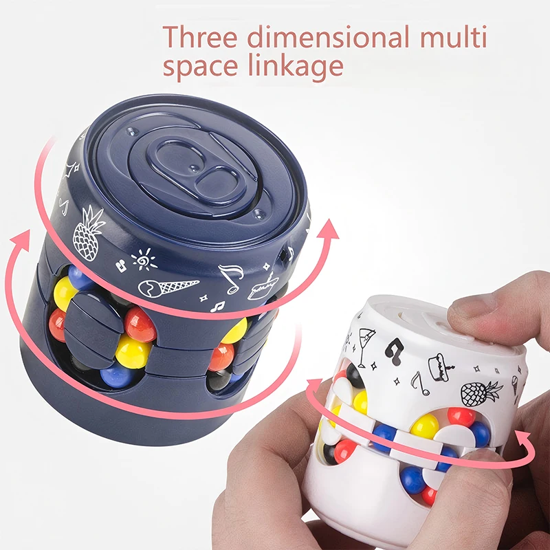 Multiple Functions Fidget Spinner Magic Colorful Beans Finger Spinning Relieves Stress Decompression Tool For Children And Adult