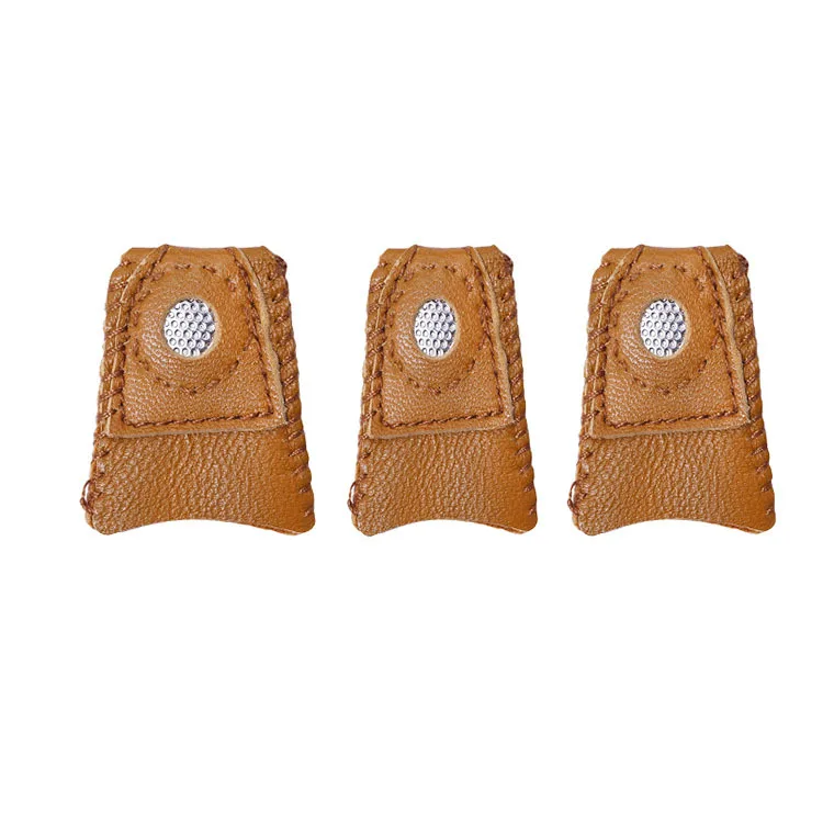 Leather Thimble Knitting Thimble Finger Protector Coin Thimble Pads For Hand Sewing Quilting Knitting Pin Needles Craft DIY