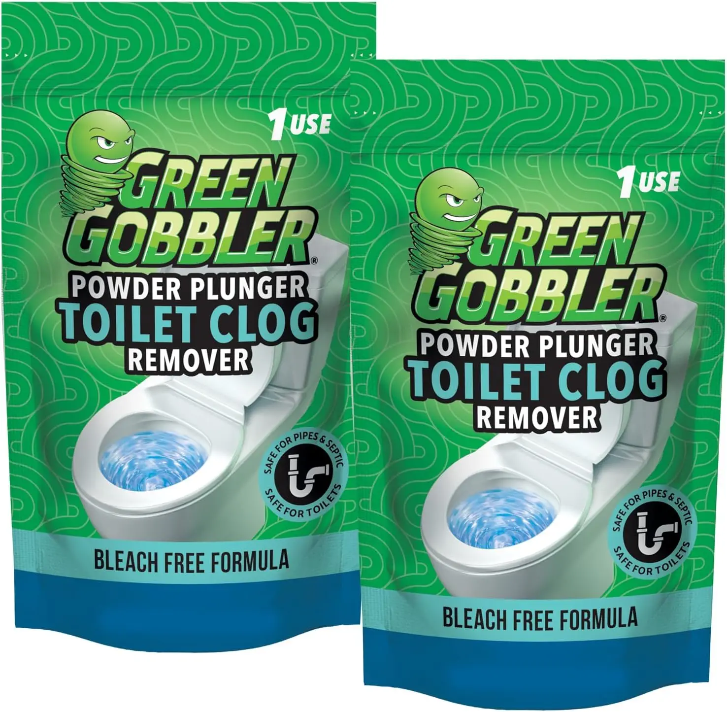 

Powerful Toilet Bowl Clog Remover Powder Plunger - 2 Pack, 16.5 oz Net Weight for Quick Drain Cleaning