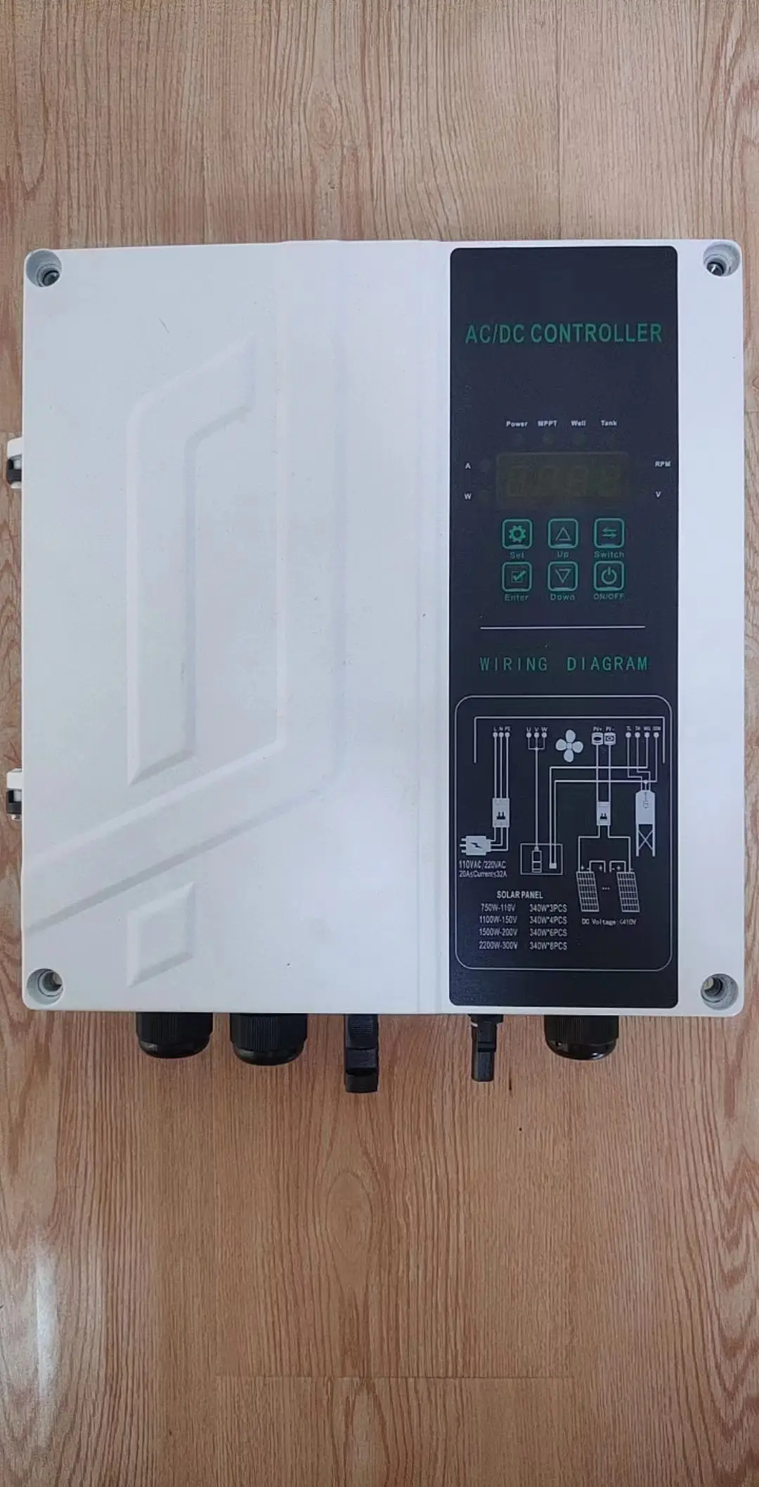 HZUSUN 2.2KW 4\'\' hybrydowa słoneczna zatapialna pompa odworowa sterownik DC/AC podwójny system pompowania wirnika zasilany energią słoneczną o dużej