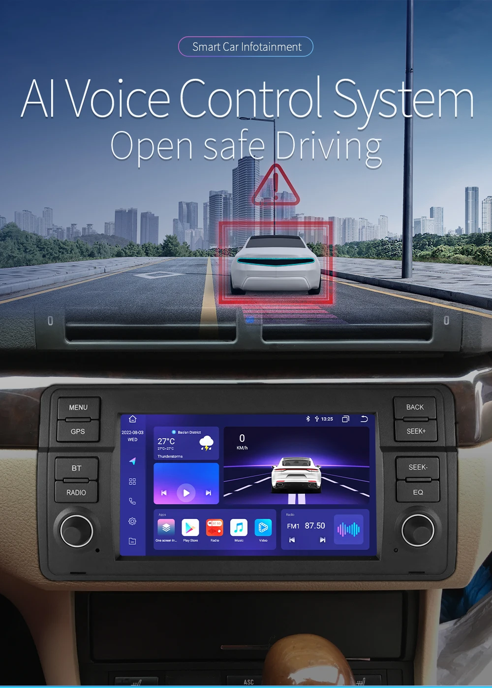 Hizpo 7" AI Voice Autoradio For BMW E46 M3 318/320/325/330/335 Android Auto Radio Carplay 4G DSP Car Multimedia GPS 2din Stereo
