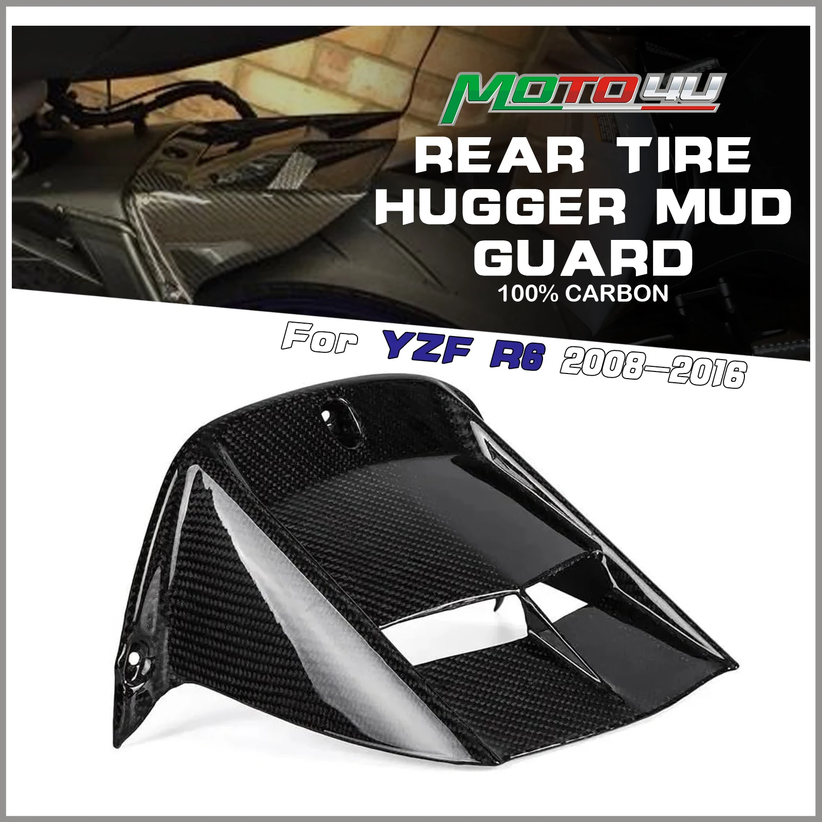 Carbon Fiber Rear Tire Hugger Mud Guard Fender Fairing Cowl Motorcycle Accessories For Yamaha R6 R 6 2008-2016