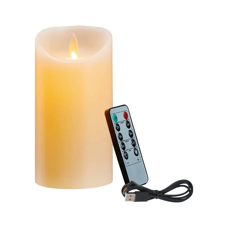 

LED Candles, Flickering Flameless Candles, Rechargeable Candle, Real Wax Candles with Remote Control,12.5cm A