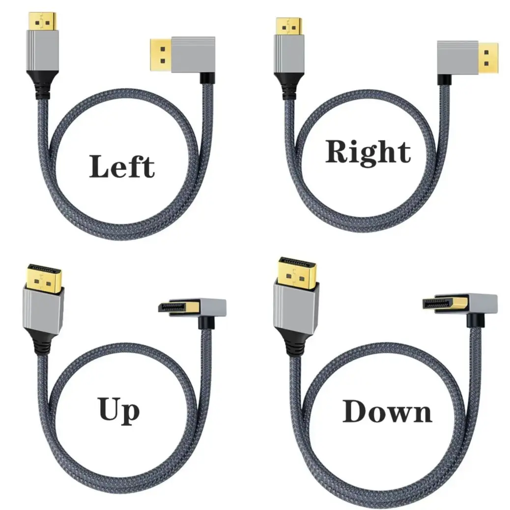 

3M 90 Degree DP Up/Down/Left/Right Angle DisplayPort 1.2 Cable 4K60Hz 2K144Hz Video Audio Cord for Laptop PC Xbox Series Monitor