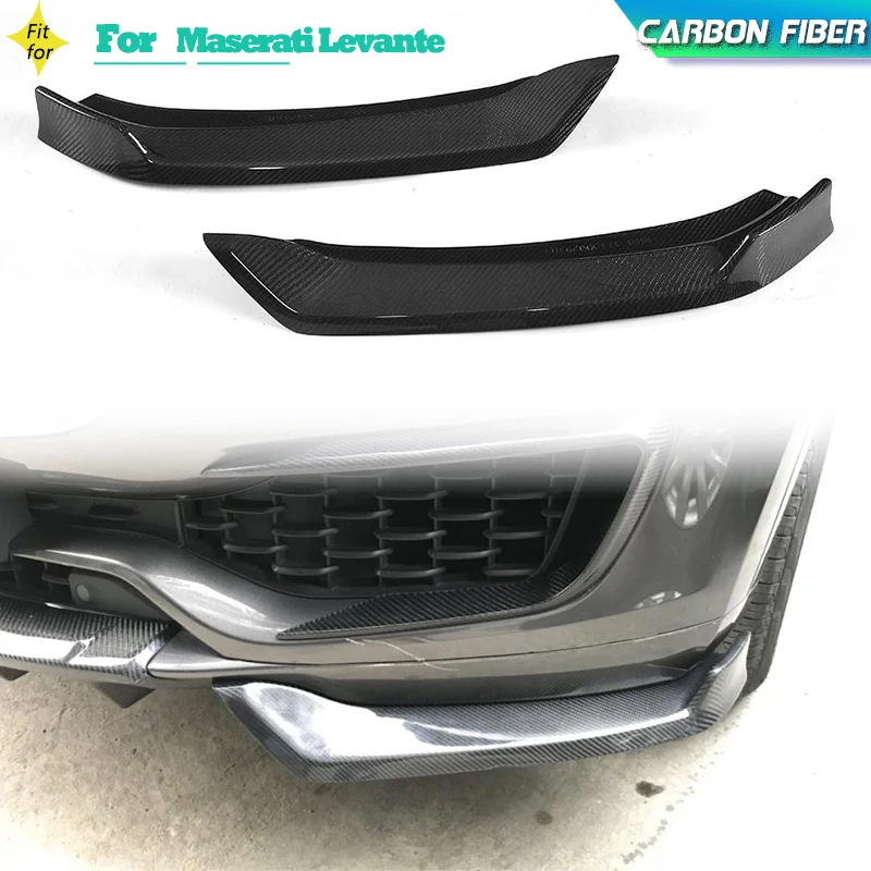 Carbon Fiber Car Front Bumper Splitters Spoiler for Maserati Levante S Sport Utility 4-Door 2016 2017 Front Splitters Flaps