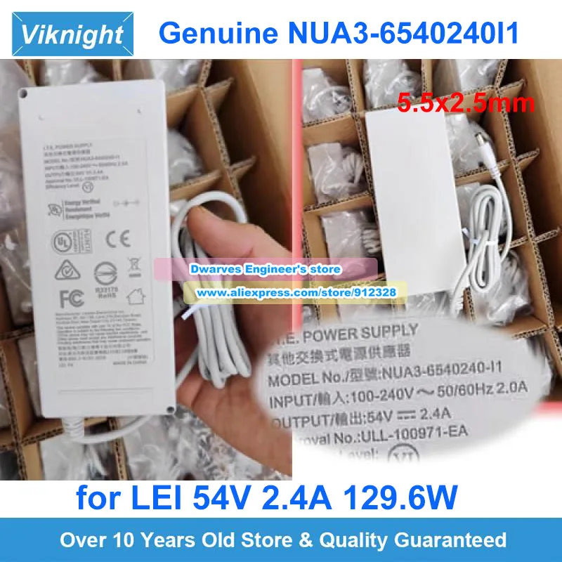 Genuine Lei NUA3-6540240I1 Ac Adapter I.T.E Power Supply 54V 2.4A White 129.6W