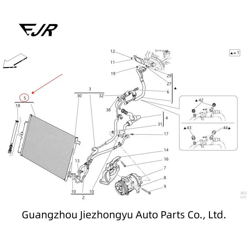 Automotive Air Conditioner Condenser for Maserati Ghibli Levante Quattroporte 2.0T V4 3.0T V6 3.8T V8 OEM 670009820