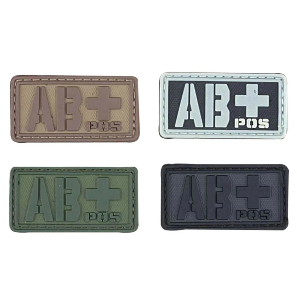 Emersongear PVC Patch Blood Type AB+ Patch Paintball Hunting Equipment PVC Blood Type Hex Patch/AB Green Black Dark Earth BD5516