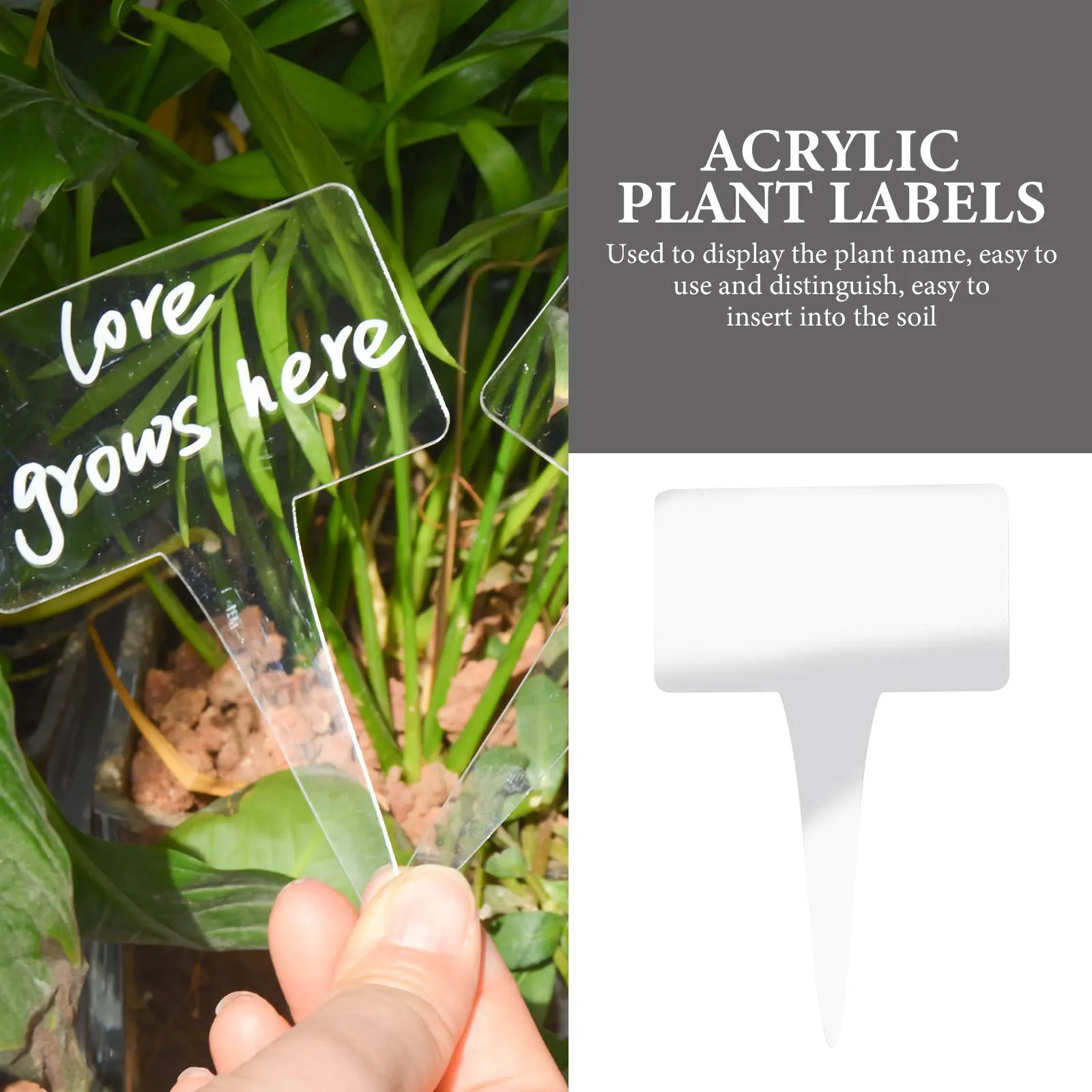 

12Pcs Garden Plant Name Labels Acrylic Flowerpot Tags Outdoor Plant Markers Gardening Labels Tags for Bonsai Lawn Ornaments