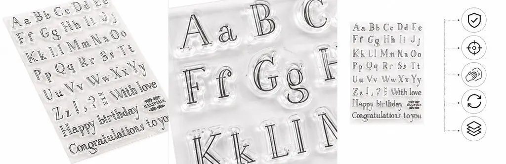 Silicone Clear Alphabet Stamps Tpr Material See Through Stamping Set for DIY Scrapbooking Photo Album Card Envelope Diary