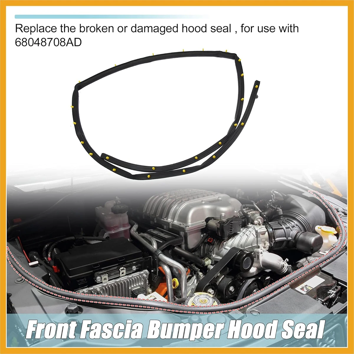 

68070493AA уплотнительная лента капота двигателя для Jeep Grand Cherokee для Dodge Durango 2011-2020, уплотнительная лента капота двигателя