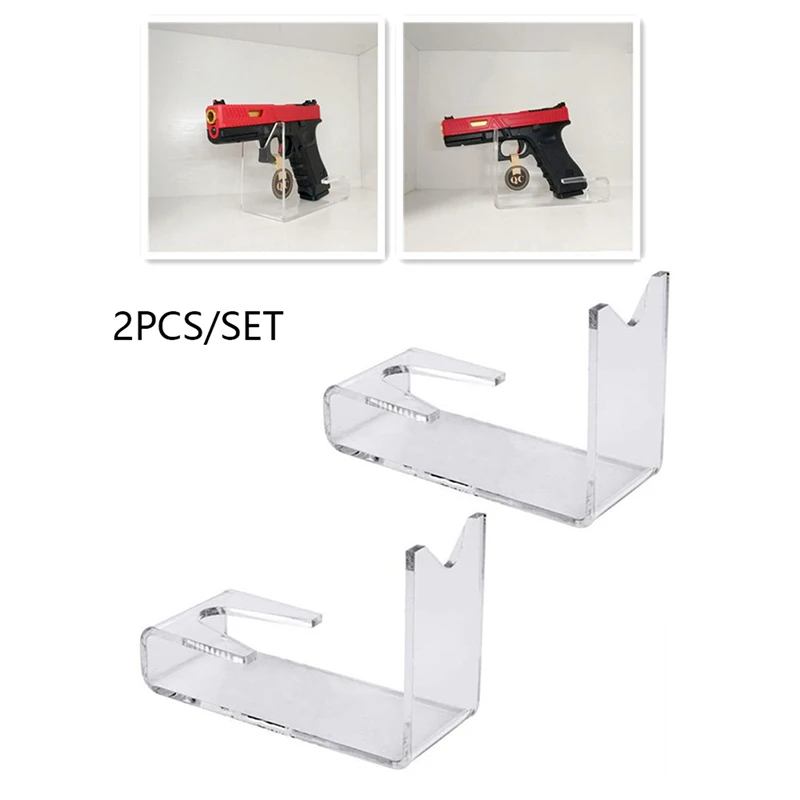 

1/2pcs Pistol Display Stand Unique Design Universal Toys Gun Holder Adjustable Acrylic Short Gun Model Showing Rack (NO GUN)