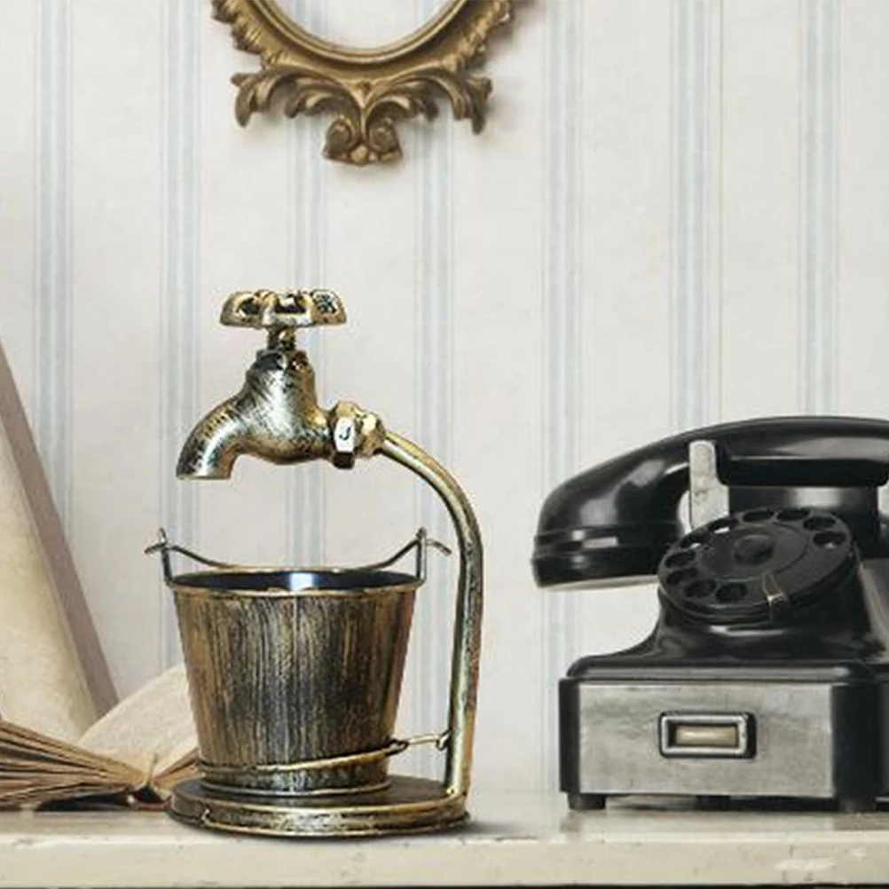 

Faucet Ashtray Home Decoration Vintage Cigarette Easy to Clean Adornment Water Barrel Delicate