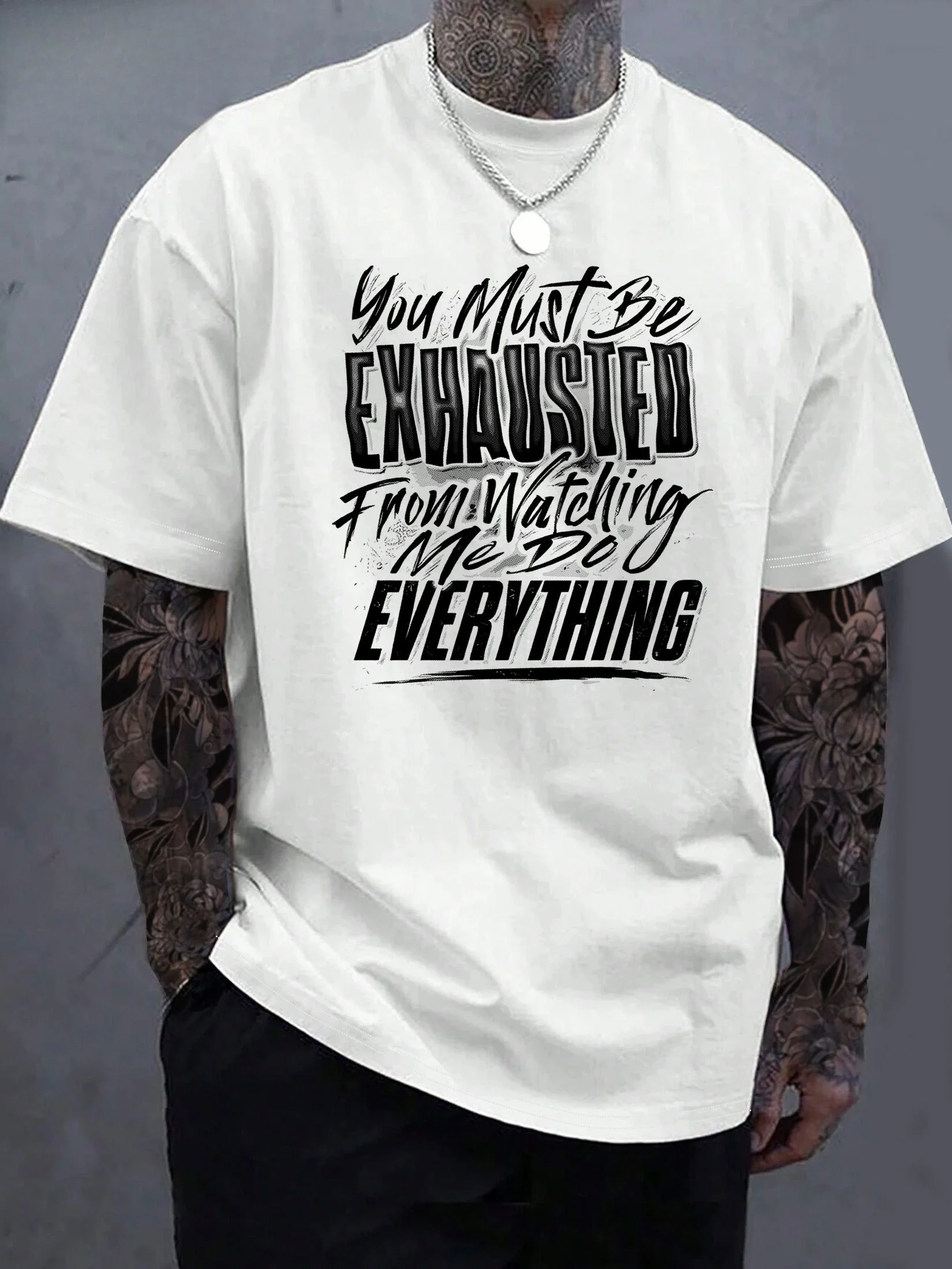 

Новая мужская футболка с рисунком и принтом букв, бутиковая утолщенная хлопковая модная повседневная хлопковая футболка